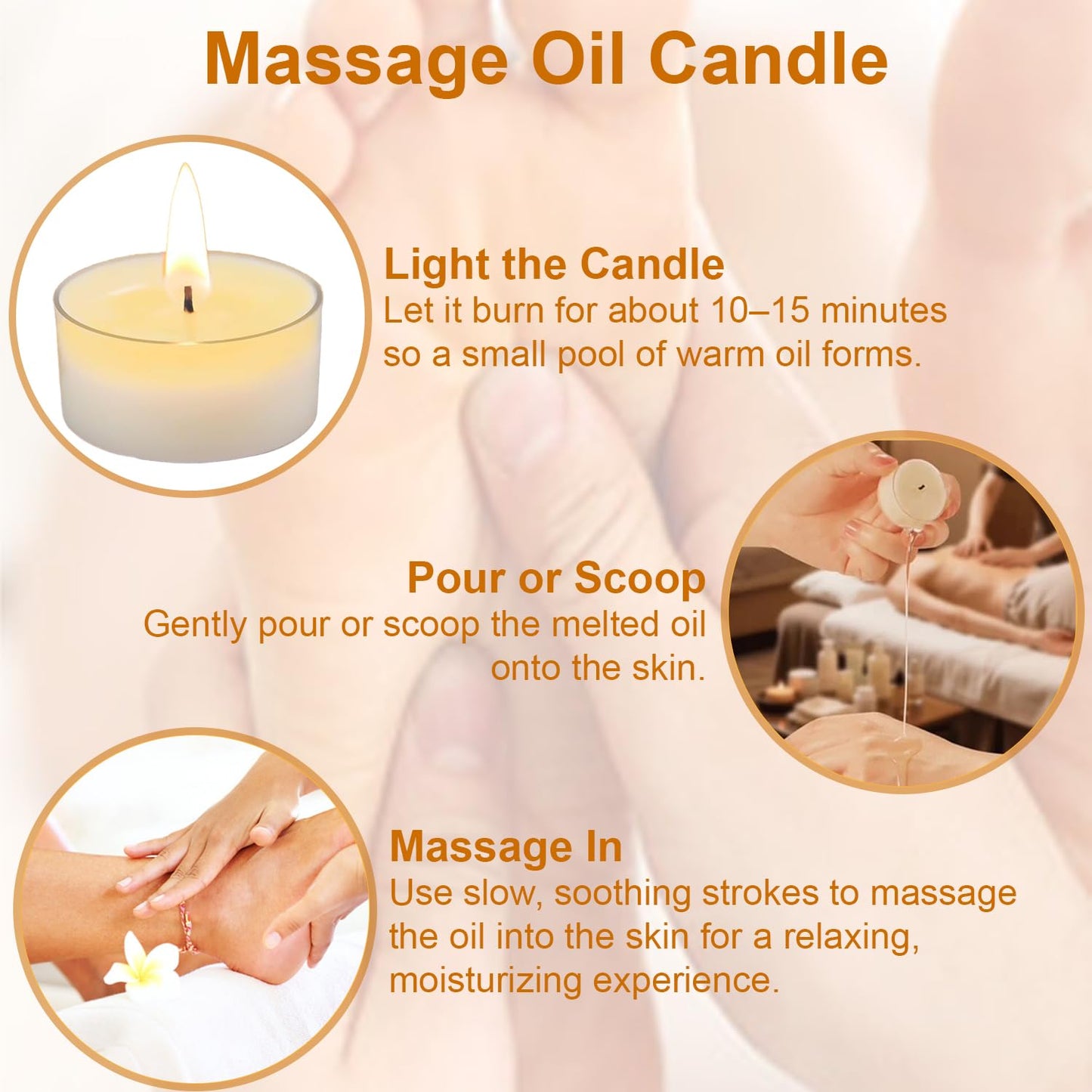 6-Step Foot Care System with Epsom Salt Soak, Callus Remover Gel, Sugar Scrub, Collagen Mask, Shea Butter Lotion, Massage Oil Candle + Disposable Pedicure Kit 5-1, Liner & Slippers. Orange 03 Set