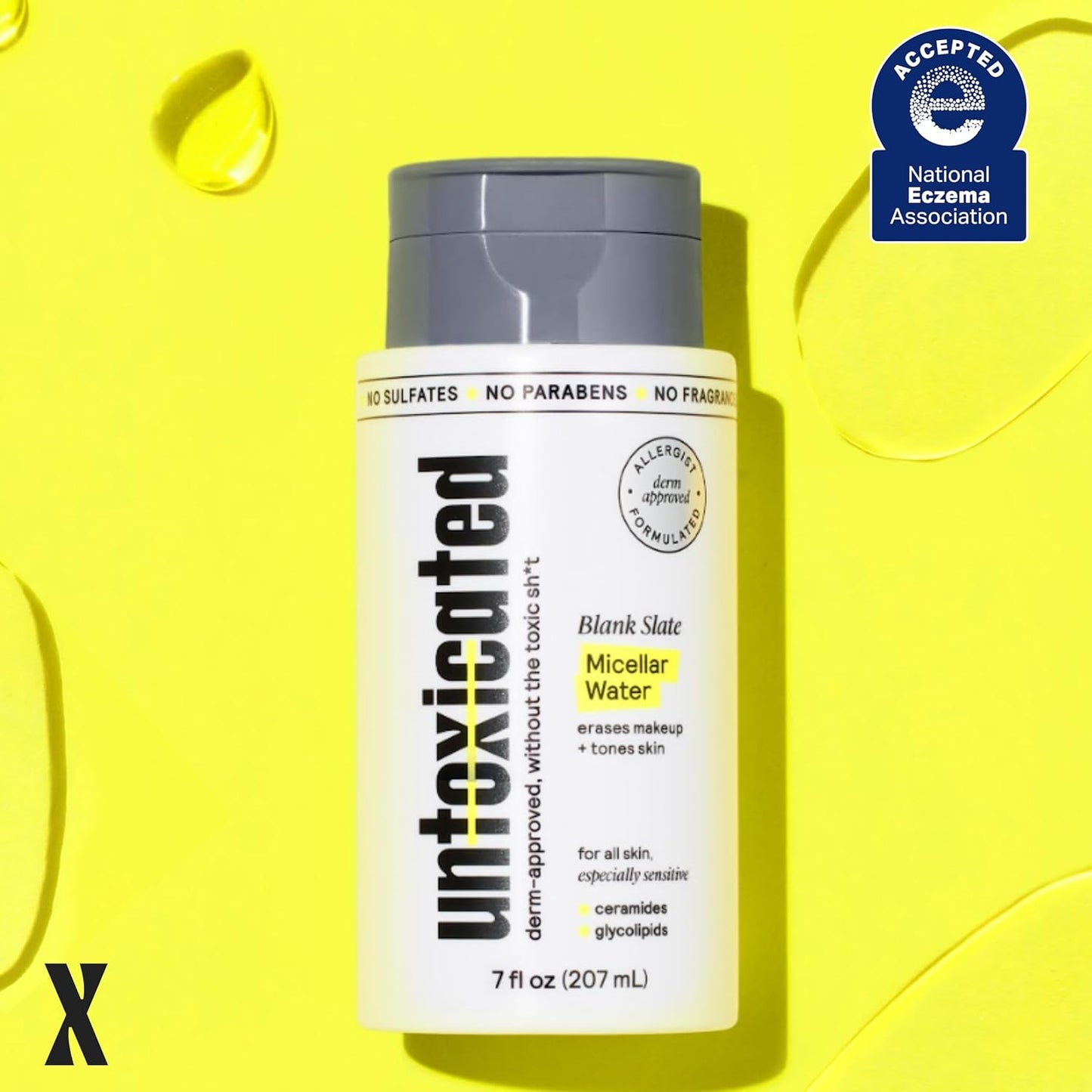 Micellar Water - Gentle Makeup Remover, No Rinse Cleanser & Toner for Sensitive Skin - No Common Irritants - Free from Alcohol, Oil, & Fragrance - 7 Ounce