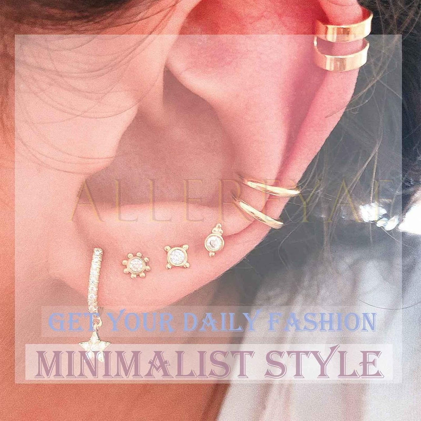 Bohemia Moon Cuff Chain Earrings Silver Chain Climber Dangle Earrings Tassel Chain Cartilage Earrings Chain Drop Dangle Earrings Set for Women and Girls