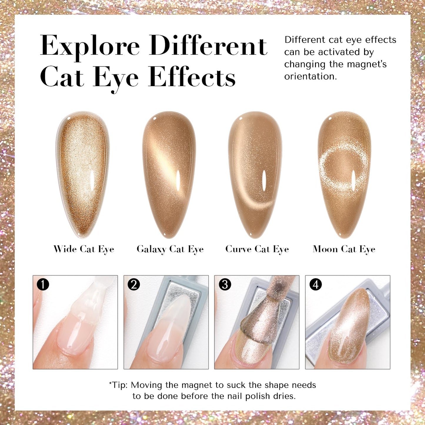 AZUREBEAUTY Cat Eye Nail Polish Quick Dry Nude Brown Magnetic Fingernail Polish no Gel Long-lasting Salon-Quality for Women Girl Gift 0.34 fl oz