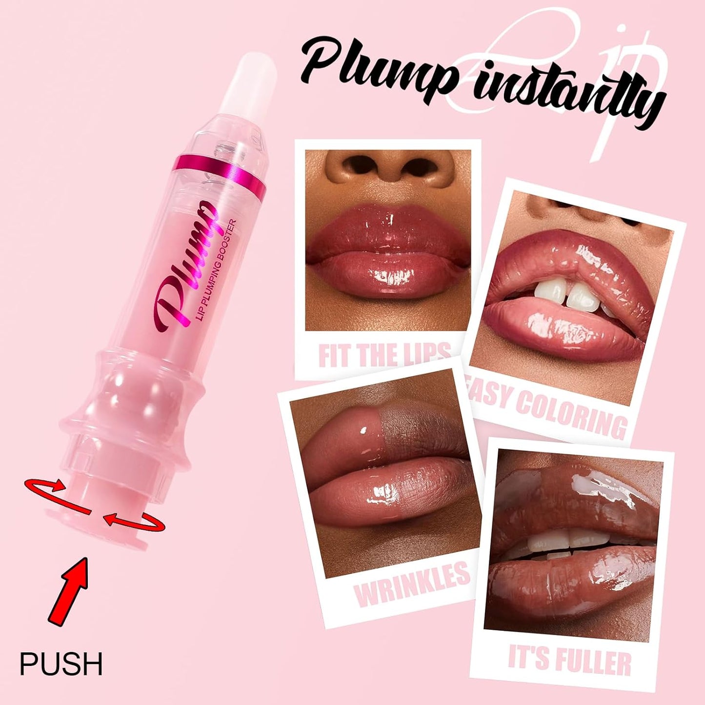 Erinde Lip Plumper Gloss, Natural Ginger Lip Plumping Booster Lip Plumping Oil, Ultra-Hydrating & Nourishing Plump Lip Plumper, Glossy Finish Fuller Lip Plumping Lip Gloss for Women Girls, G07