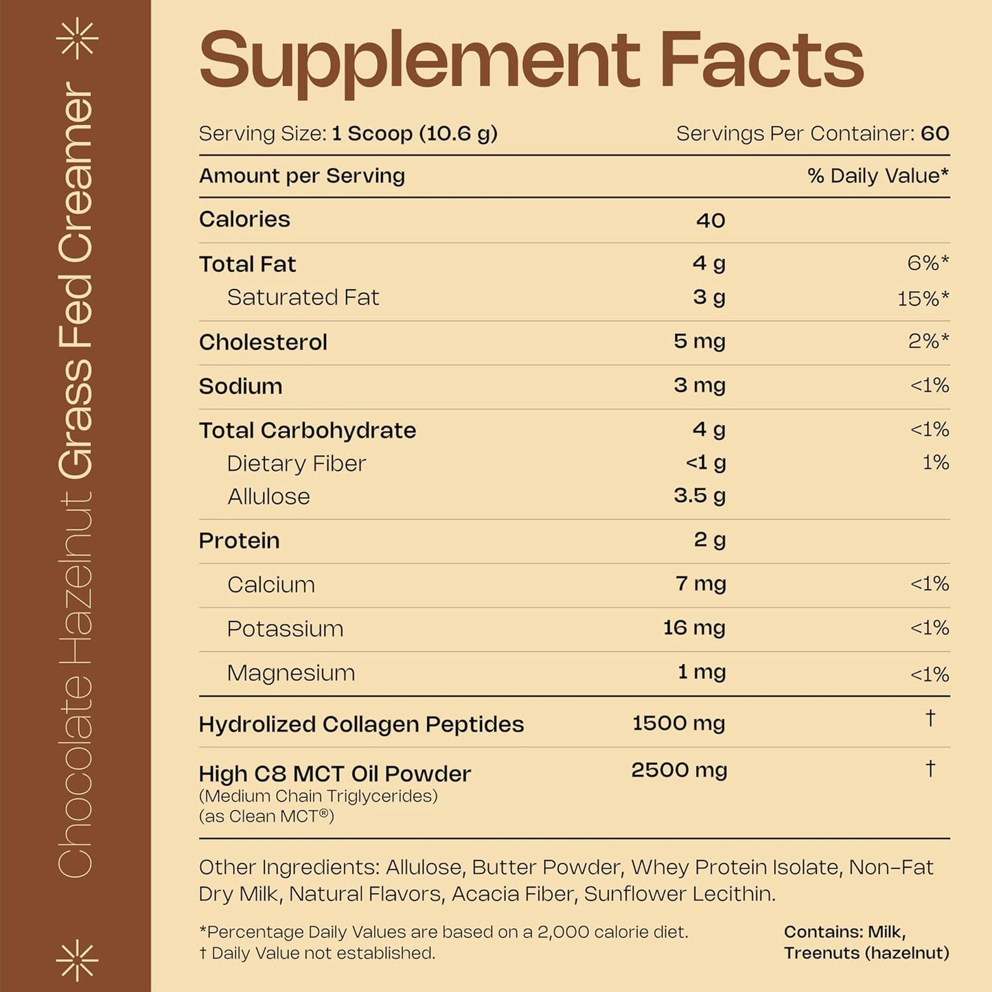 LevelUp Creamer, with Energizing MCT Oil and Collagen Peptides, Keto Coffee Creamer, Supports Natural Energy & Ketone Production - Chocolate Hazelnut, 22 oz