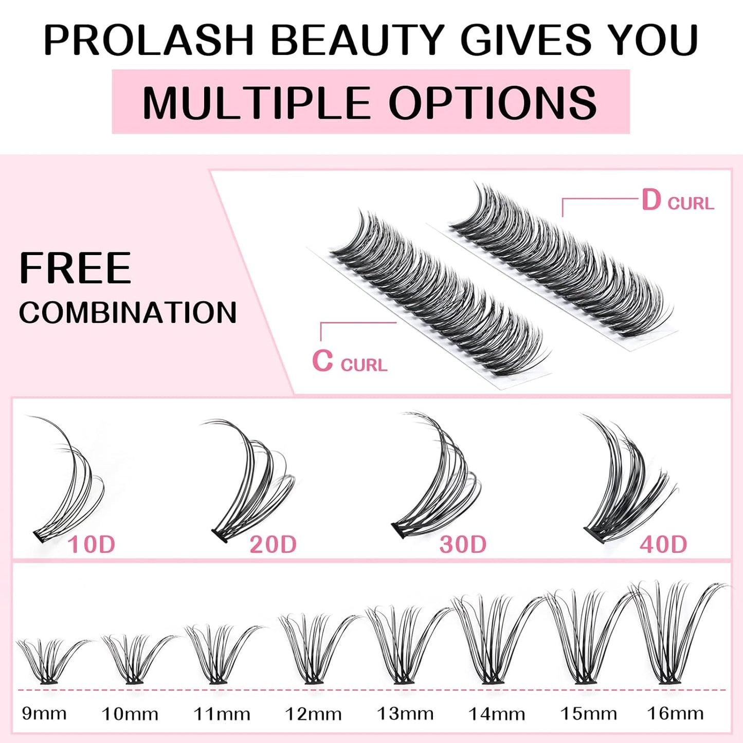 280 Pcs Individual Lashes 30D-D-0.07-14 Cluster Lashes 10D 20D C D Curl Wispy Lashes Bottom Lashes DIY Lashes At Home（30D-D-0.07-14）