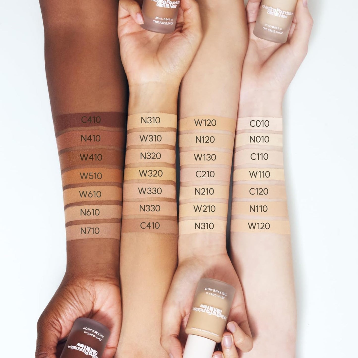 THE FACE SHOP Ink Lasting Liquid Foundation, Full Coverage, 72‑Hour Wear Semi‑Matte Finish, Makeup with Bakuchiol, N610 Pecan, 0.84 Fl. Oz.