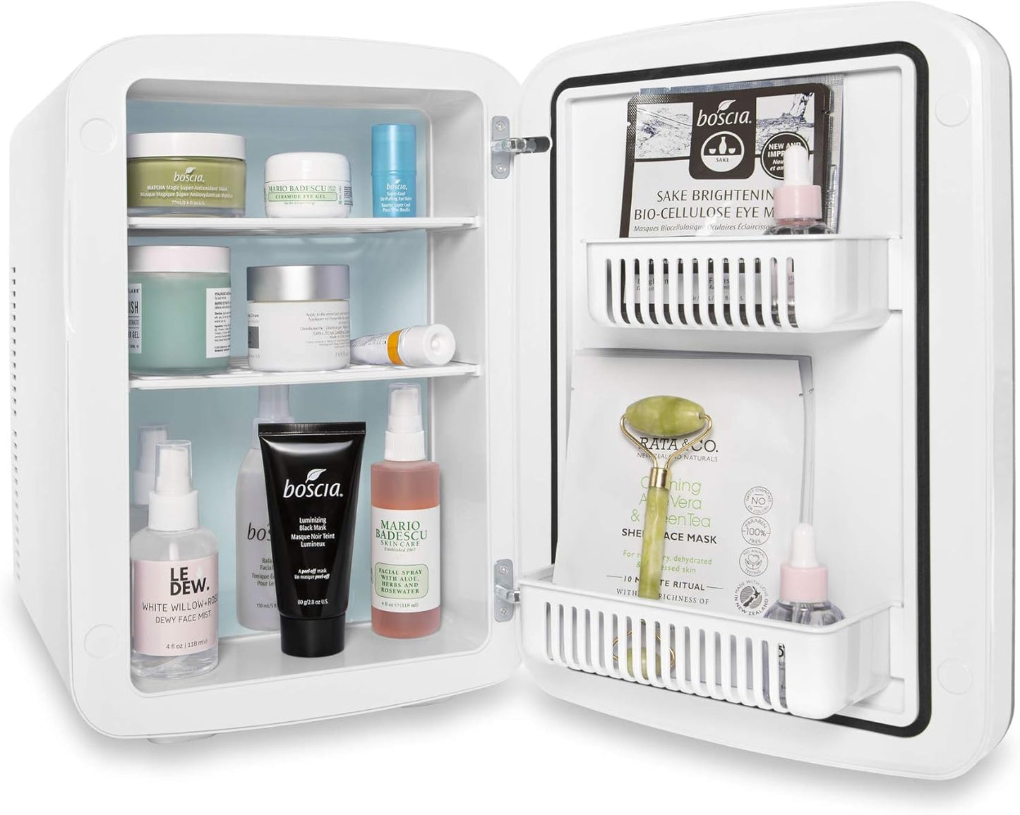 Cooluli Vibe Mini Fridge for Bedroom - With Cool Front Magnetic Whiteboard - 15L Portable Small Refrigerator for Travel, Car & Office Desk - Plug In Cooler & Warmer for Food, Drinks & Skincare (White)