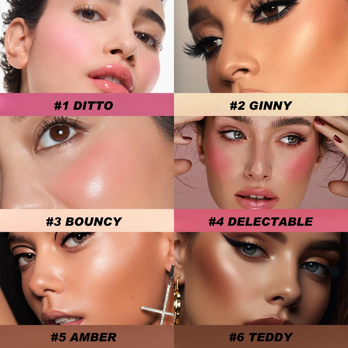 6 Colors Cream Contour Stick Makeup Kit, Shades with Blush, Highlighter and Bronzer, Double Ended Contour Stick for Cheeks, Waterproof and Long Lasting, Matte and Dewy Finish (Set A)