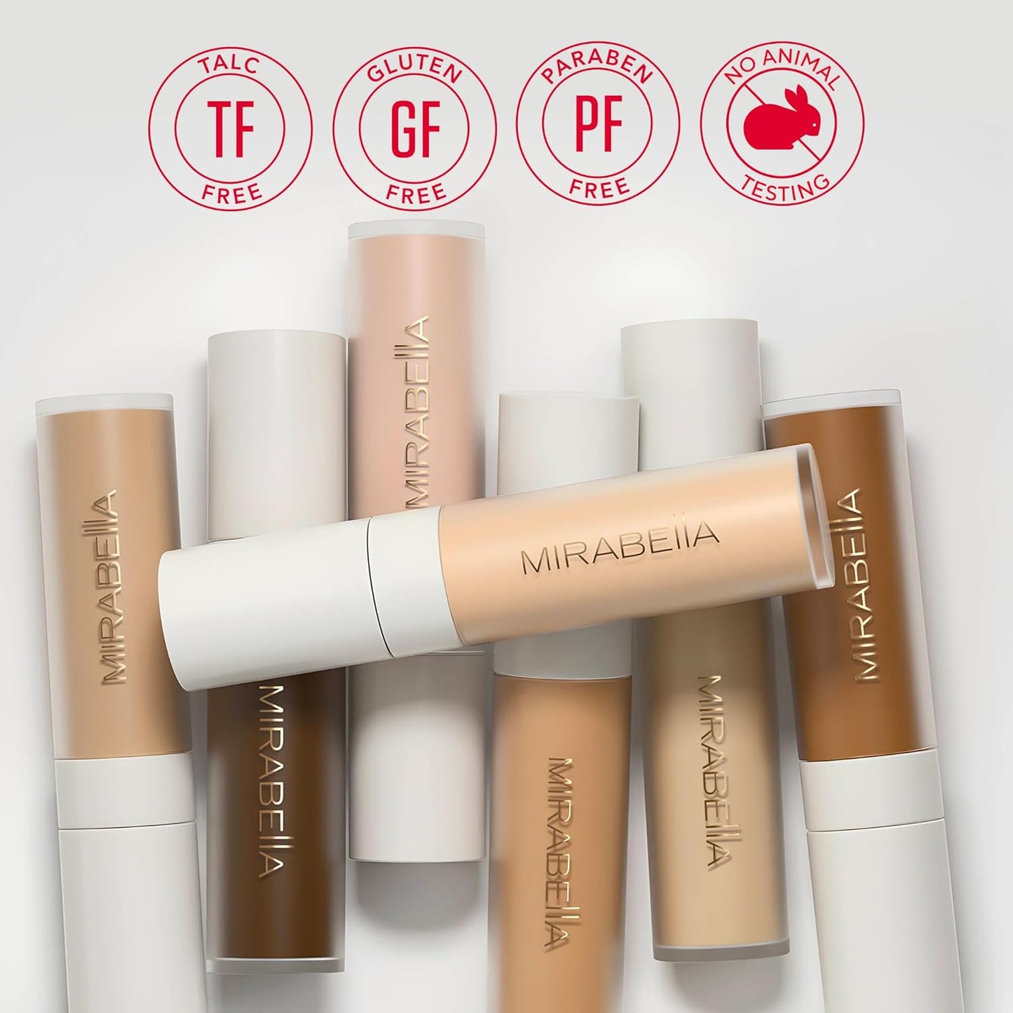 Mirabella Invincible For All Perfecting Under Eye Concealer Full Coverage - Hydrating Makeup Concealer for Dark Circles, Fine Lines & Wrinkles w/Hyaluronic Acid - Fair F80
