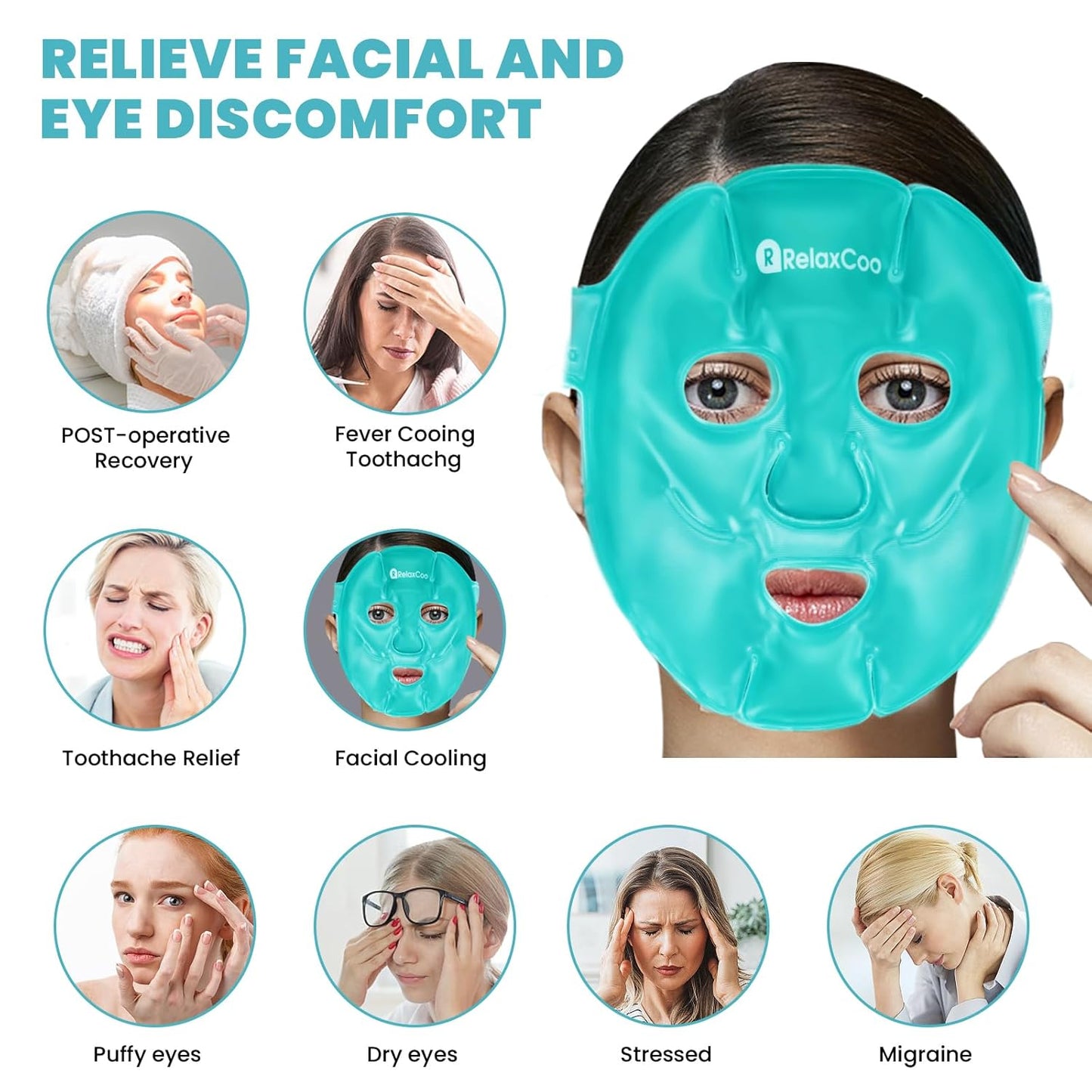 Cold Face Eye Mask Ice Pack Reduce Face Puff,Dark Circles,Gel Hot Cold Compress,Face SPA for Woman Sleeping, Pressure, Headaches, Skin Care