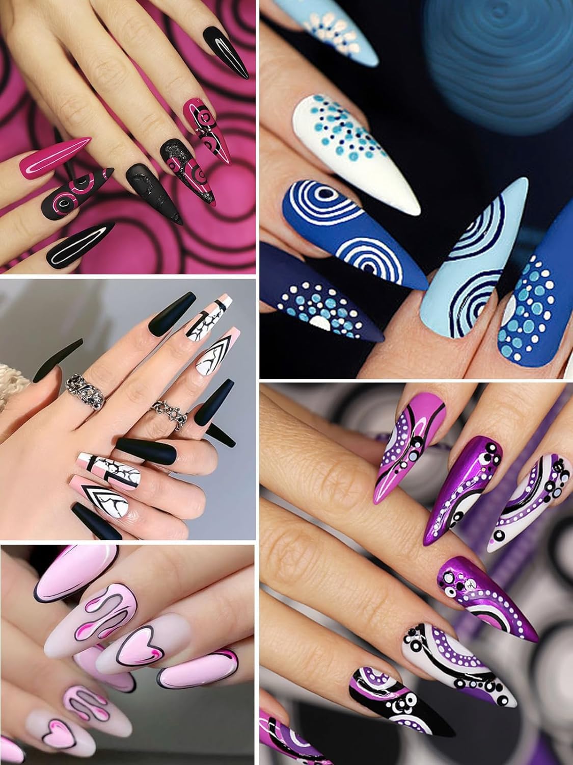 12 Color 3D Nail Art Pens Set, Kalolary 0.5MM Nail Pens Nail Point Graffiti Dotting Pen Drawing Painting Liner Brush for DIY Nail Art Beauty Adorn Manicure Tools