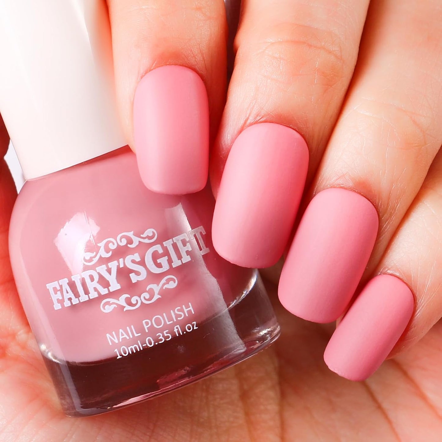 Matte Nail Polish Air Dry Nail Lacquer for Nail Art Varnish, Mist Effect Matte Finish Velvet Nail Polish, 0.35 fl oz (Soft Pink-15, 10 ML)