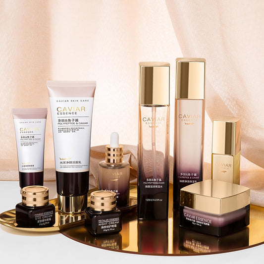 O’KADY 9 Pcs skincare set Anti Aging Skin Daily Care Routine Kit With Vitamin C and Peptides Facial Cleanser Eye Mask Toner Serum Eye Cream Lotion Cream Lady Cream Gifts sets for Valentine's Day