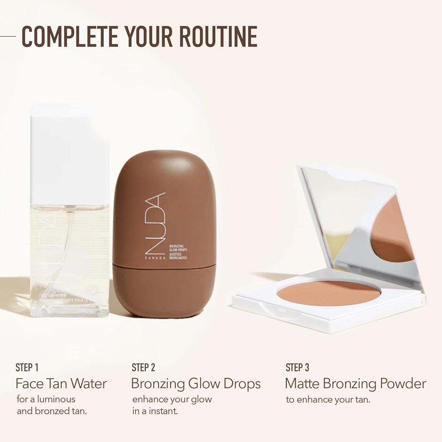 Nuda GlowDrops | Bronzing Squalene, Ginger, Lavender, & Moringa-Infused Face Bronzing Drops | Lightweight, Washable Bronzer Drops | Cruelty-Free, Paraben-Free, & Sulfate-Free Bronzing Serum, (30 mL)