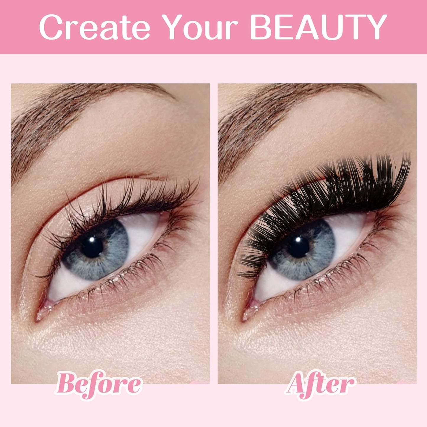 280 Pcs Individual Lashes 50D-C-0.07-12 Cluster Lashes C D Curl Wispy Lashes Bottom Lashes DIY Lashes At Home（50D-C-0.07-12）