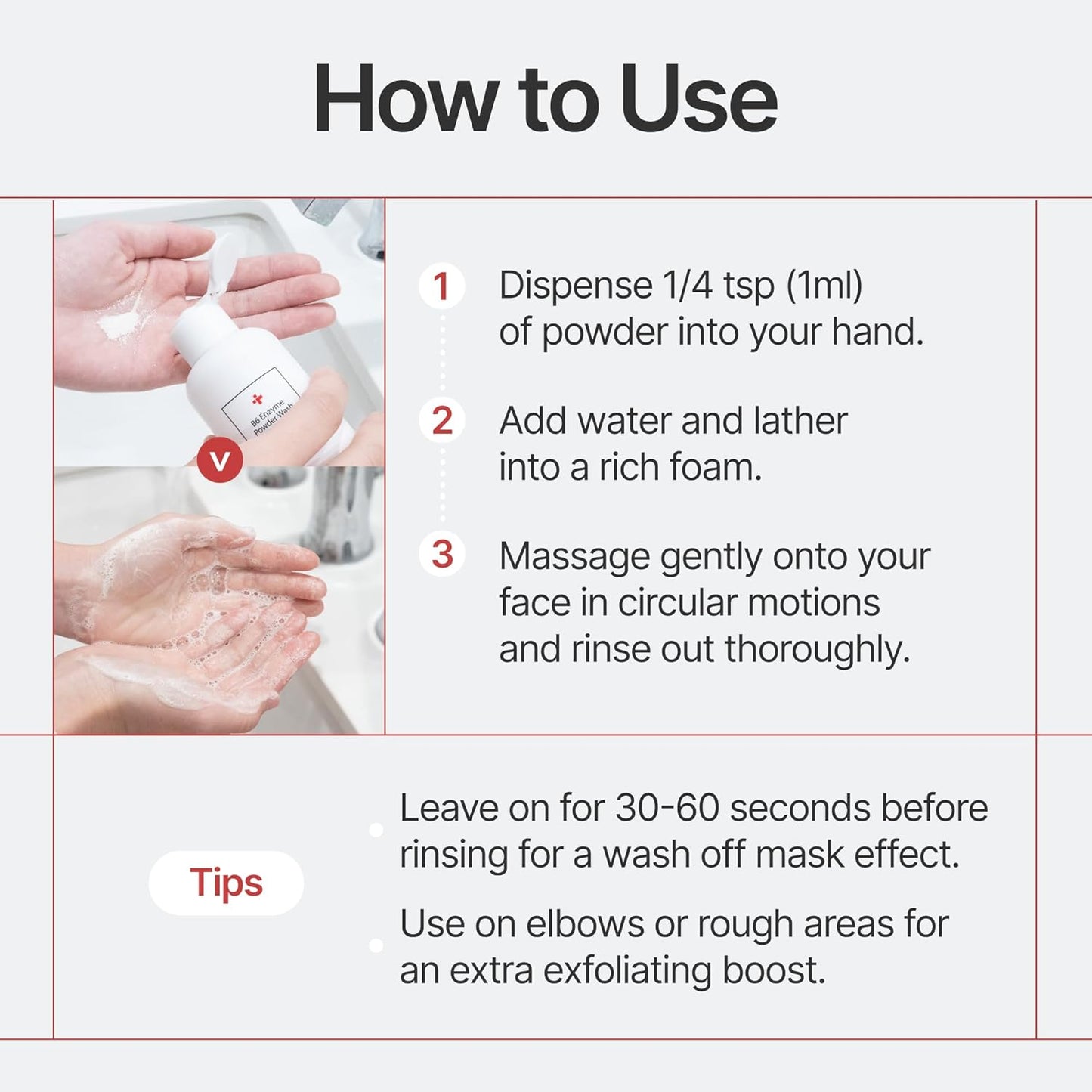 B6 Enzyme Powder Face Cleanser, Korean Skin Care Exfoliating Face Wash with PHA and Papain Enzyme, Face Exfoliator with Calamine and Vitamin B6, Gentle Cleanser, 55g (1.94 Oz)