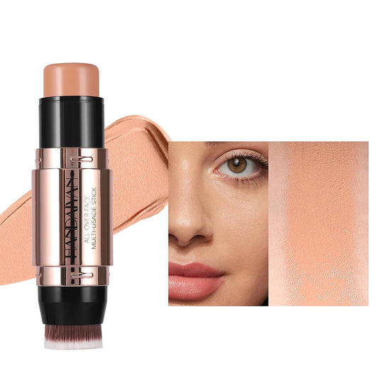 8 Colors Cream Contour Sticks Makeup Kit, Dual-Ended Concealer Stick With Soft Brush, Non-Greasy Long-Wear Face Primer Multi-Use Contouring Pen, Full Coverage Shades Corrector Concealer (05#)