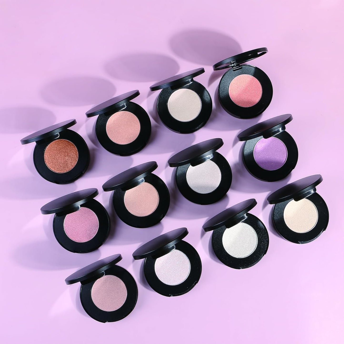 Face Highlighter Powder Palette, Glossy Glitter Illuminator Powder, Shimmer Shades for Face Highlighter Makeup, Highly Pigmented Natural Shiny Highlight Makeup Illuminator Highlighter 9