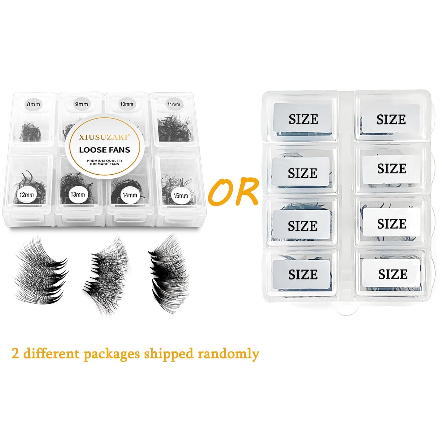 Premade Fans Eyelash Extensions - 600 Fans, 16D Volume, 0.05mm Thickness, D Curl, Mix 8-15mm