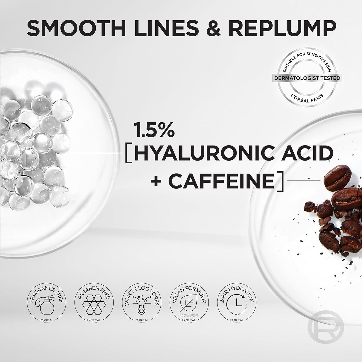 L’Oréal Paris True Match Radiant Serum Concealer, Brightening Under Eye Concealer Make Up with 1.5% Hyaluronic Acid and Caffeine, W9.5, 0.33 Oz