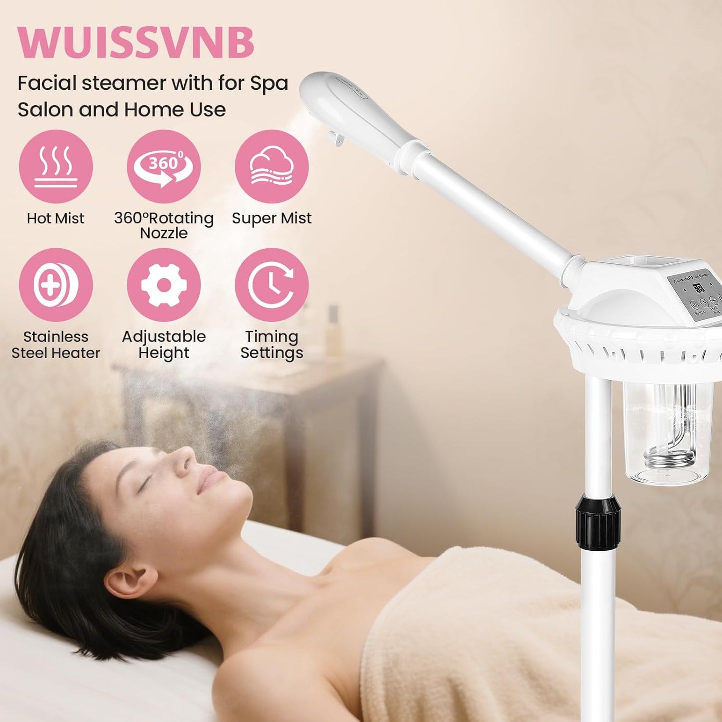 face Steamer Clean Skin Firming Pores and Moisturizing Suitable for a Beauty, Spa, at Home