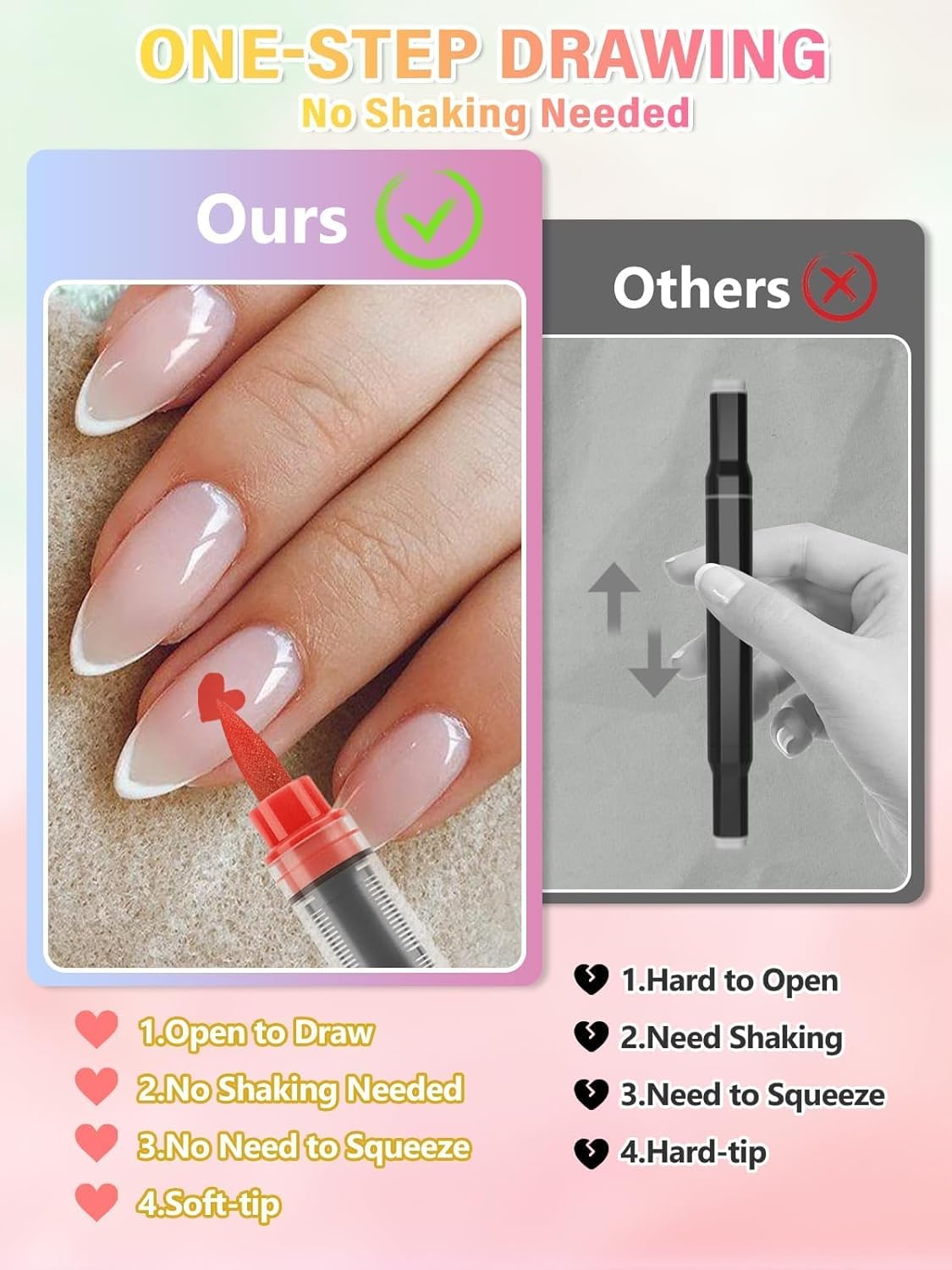 EBANKU Nail Art Pens Beauty Gift Set, 12 Colors Quick Drying Soft-Tip Nail Polish Pens 3D Acrylic Paint Nail Pens for Nail Art Color-fast Nail Point Dotting Liner Pen Sets for Home & Salon Nail DIY