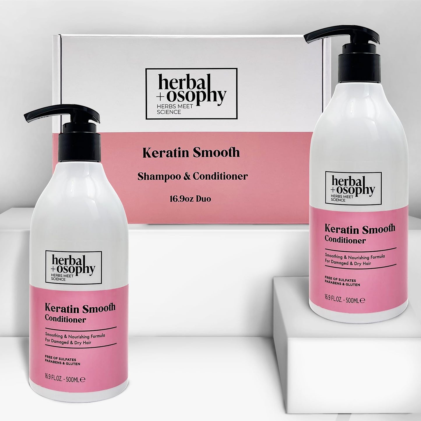 Keratin Strength Shampoo & Conditioner Set, Gluten-free, Sulfate-free, Paraben-free