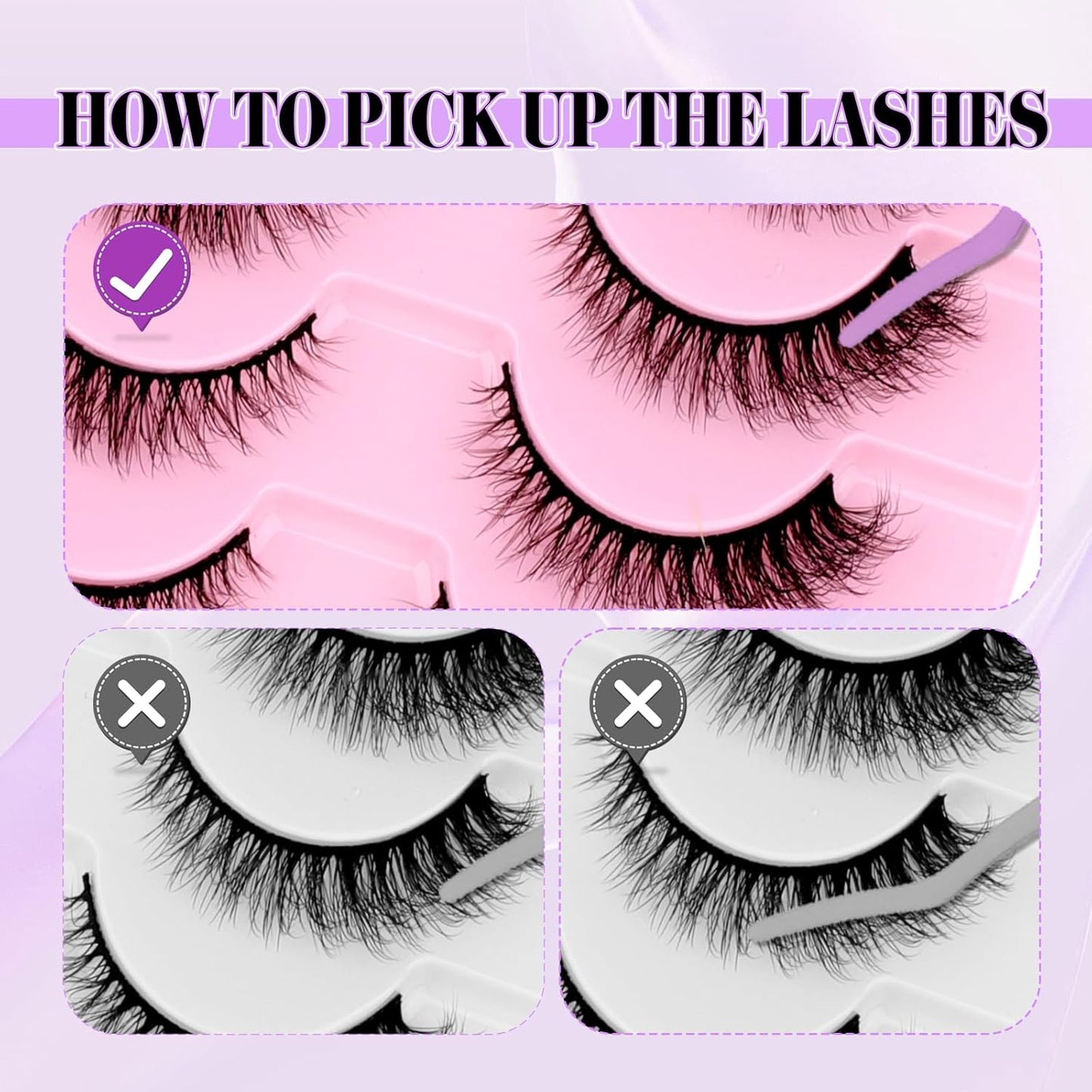 Strip Lash with Glue for DIY Lash-users: 10 Pairs, DIY, Natural Look, Fluffy, Manga, Wispy, Waterproof, Anime, Cat Eye, D Curl, XH03
