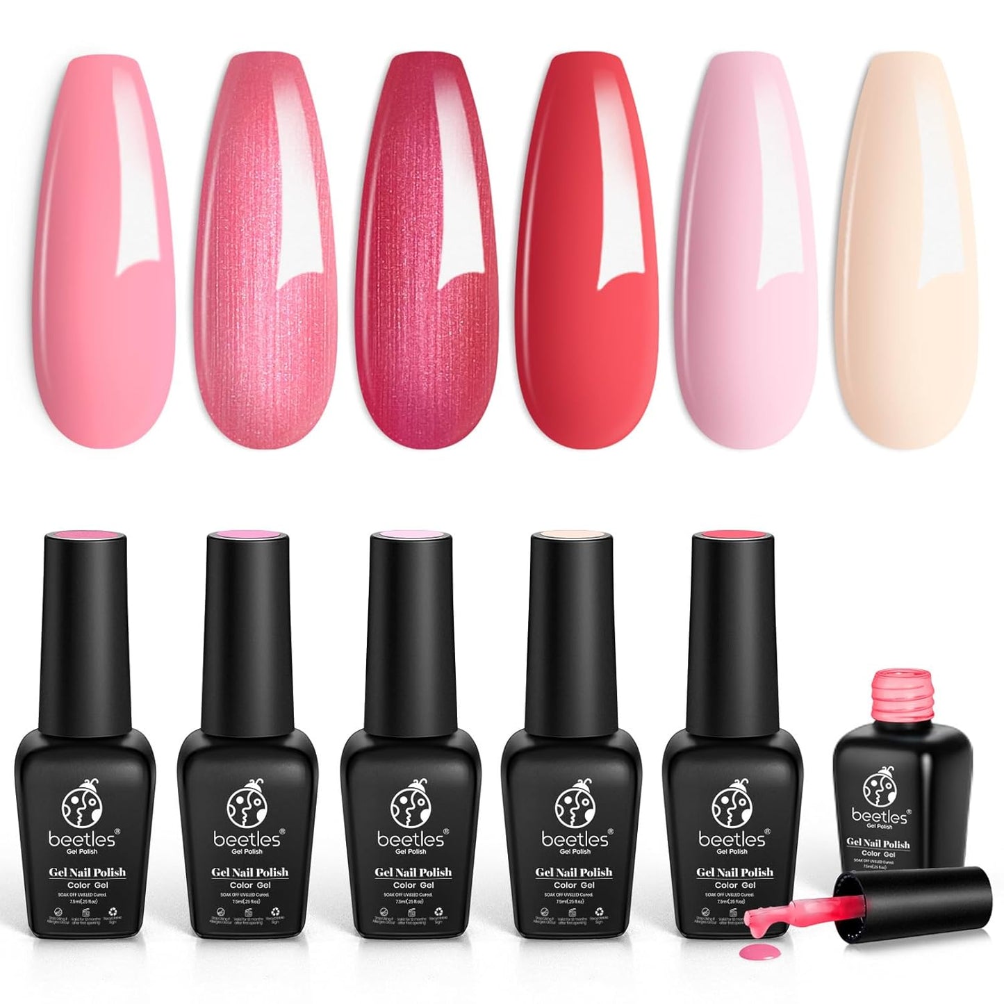 Beetles Pink Gel Nail Polish Nude Pink Rose Red Milky White Gel Polish Set Sweetheart Candies Collection Soak Off UV LED Gifts for Mom