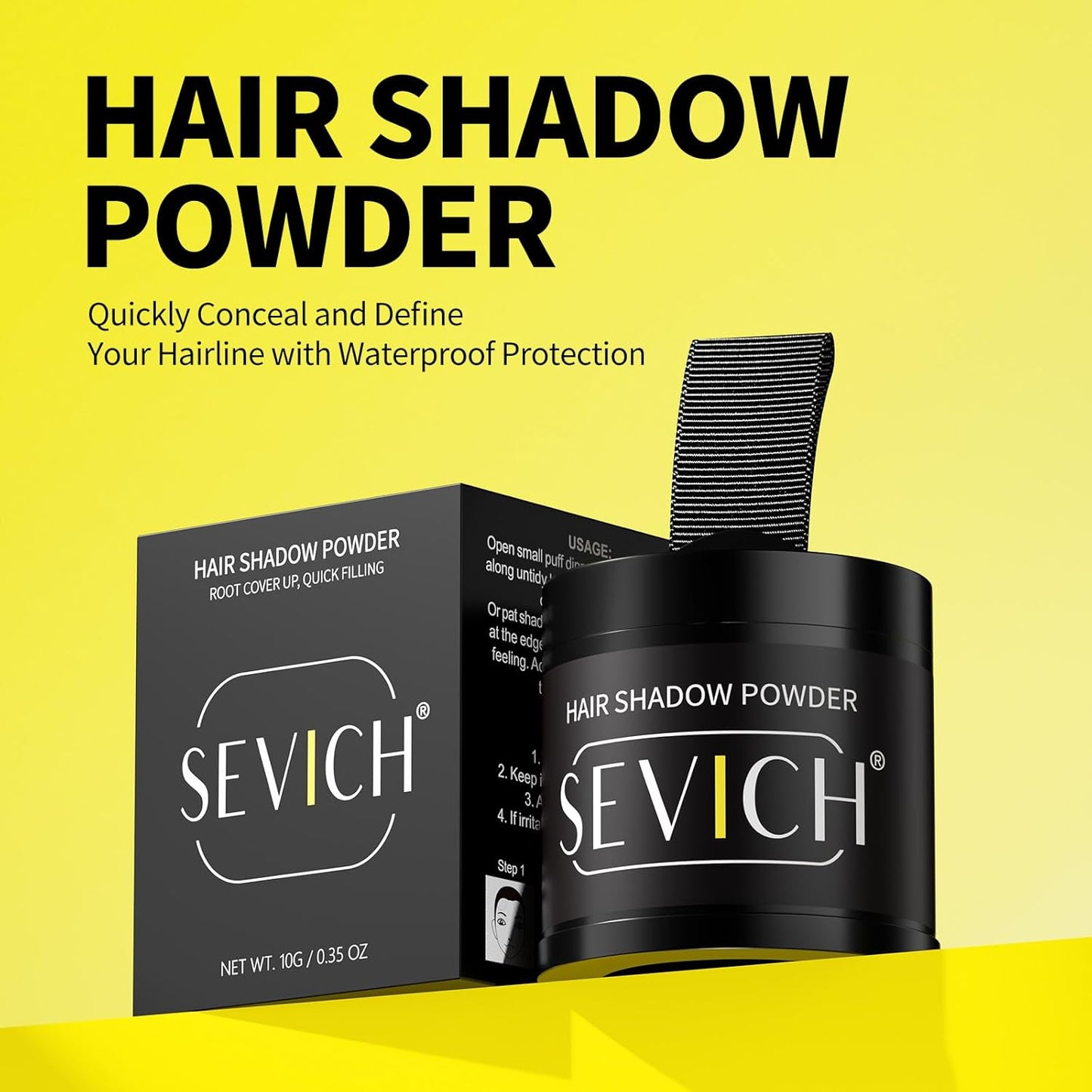 Sevich Hairline Powder 10g Large Capacity,Instantly Conceals Hair Loss,Root Touch up Powder,Hair Shadow Toppers for Women & Men Thinning Gray Hair,48H Makeup Lasting,1 Box = 2.5 Boxes,Medium Brown