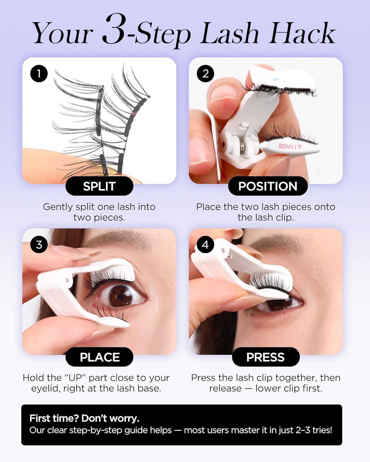 BEYELIAN Portable Magnetic Eyelashes with Applicator Kit All-In-One Box, Upgrade Soft Reusable Magnetic Lashes, No Glue Needed False Eyelashes for Eye (Lightweight & Comfortable)