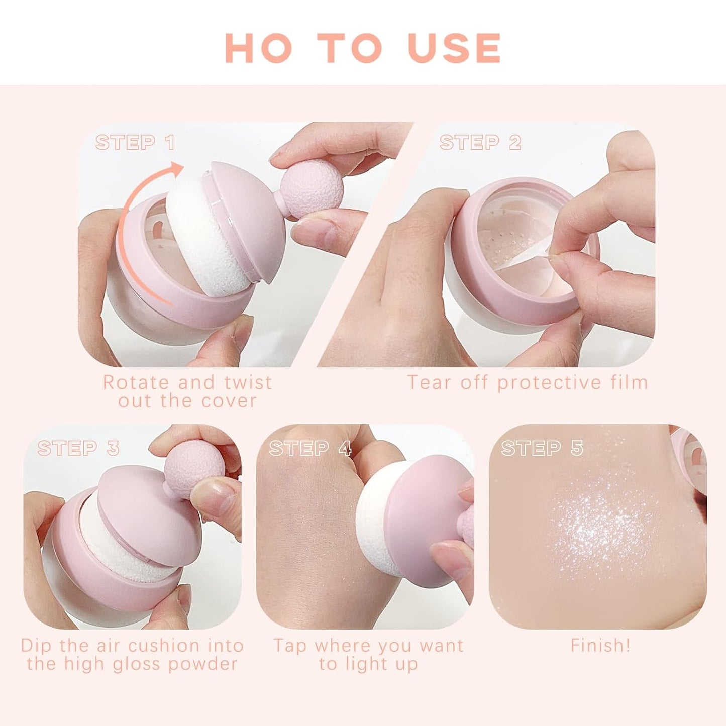 Highlighter Makeup Powder, Body Shimmer Sparkle Face Highlighter Powder ball, High Gloss Shiny Illuminator Cosmetic for Christmas Party Rave, Multi-Use Diamond Glitter Makeup Gift for Women02#