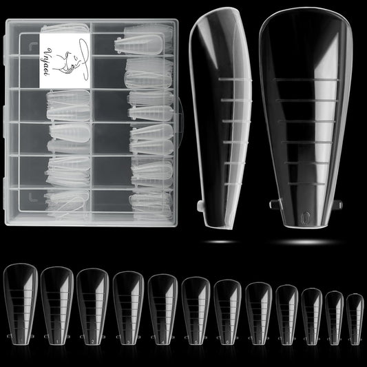 120 Pcs Poly Extension Gel Dual Nail Forms and Molds - Ballet Coffin Nail Forms Set for Gel Manicure DIY at Home