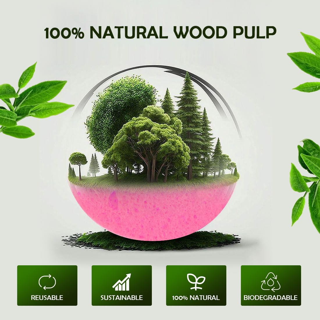 AIDEA 48Count Compressed Facial Sponges Pink, Disposable Face Sponges, 100% Natural Cellulose Cosmetic Spa Sponges for Facial Cleansing, Exfoliating, Makeup Remover Pads, Travel Essentials