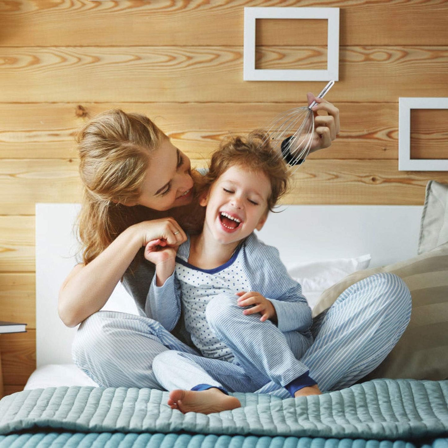 NICEMOVIC 2 Pack Head Scalp Massager, Stocking Stuffers Stress Relief Gifts for Women Men, 20 Fingers Scalp Head Scratcher for Hair Stimulation Body Relaxing (Silver & Silver)