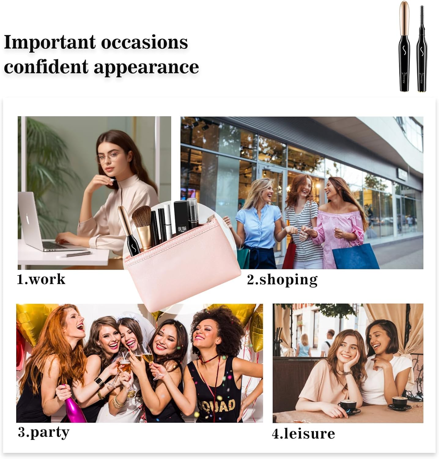 Heated Eyelash Curlers-Electric Eyelash Curler for Makeup Tools USB Rechargeable,Fast Heat up Within 10s - 24 Hours Long Lasting (Black)