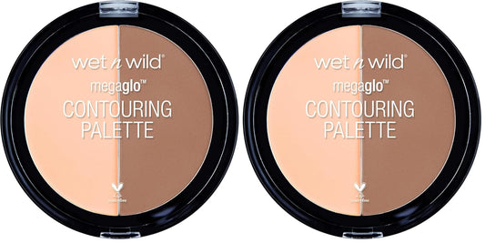 wet n wild MegaGlo Contour Palette, Dulce De Leche | Contouring Powder Face Kit | Flawlessly Sculpted Face (Pack of 2)