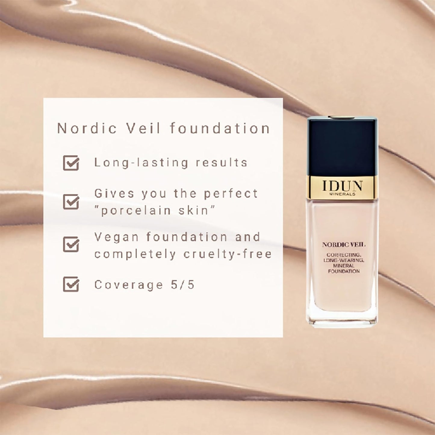 Nordic Veil Foundation - Full and Poreless Coverage, Long Lasting, Soft Matte Finish - Purified and Safe for Sensitive Skin - 310 Siri - Medium Neutral - 0.88 oz