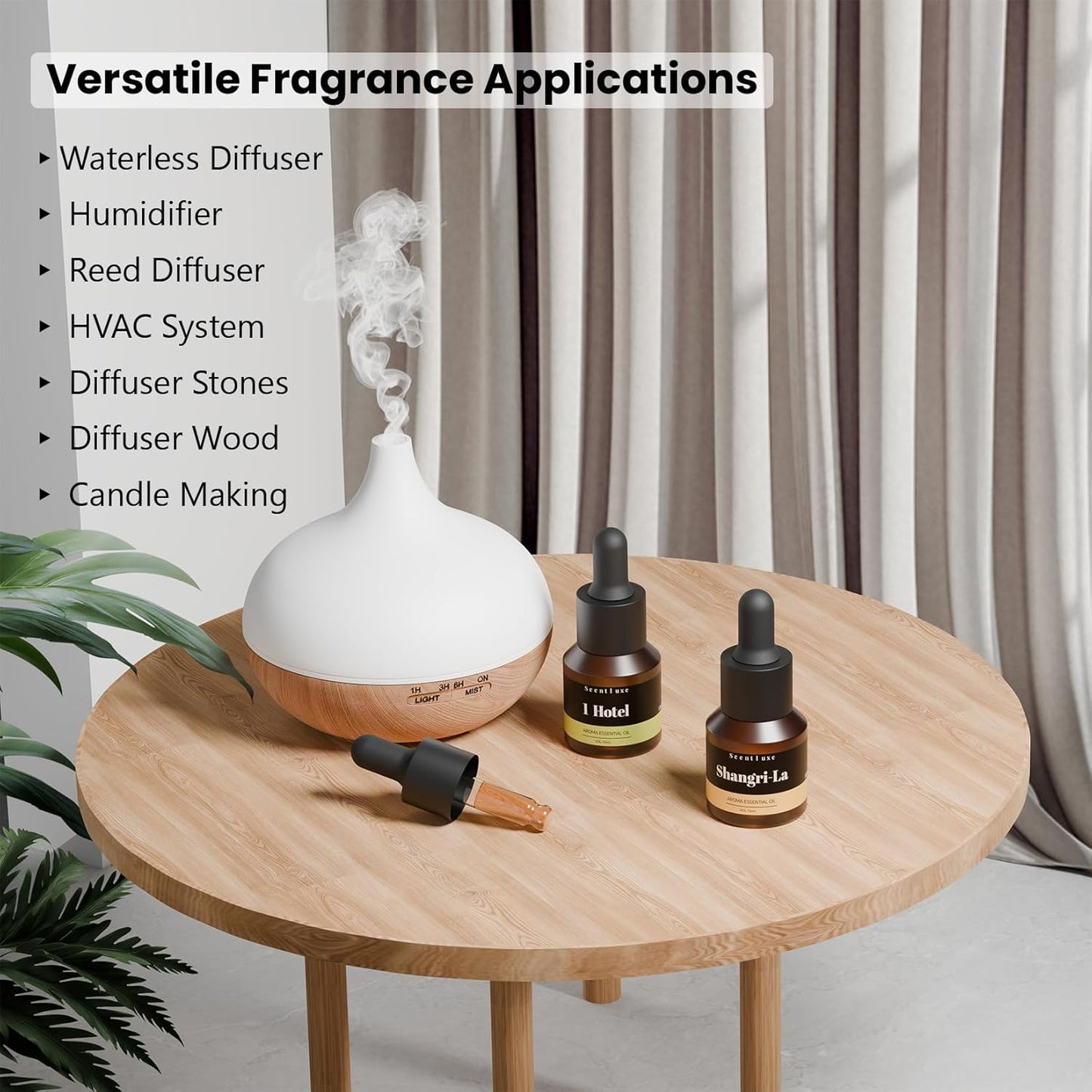 Essential Oil & Aromatherapy Diffuser Oils by The 1 Hotel Scent - Pepper, Lemon, Patchouli Notes. Premium 15mL Glass Dropper Bottle for Ultrasonic/Waterless Diffusers, Crafting 5-Star Hotel Fragrance