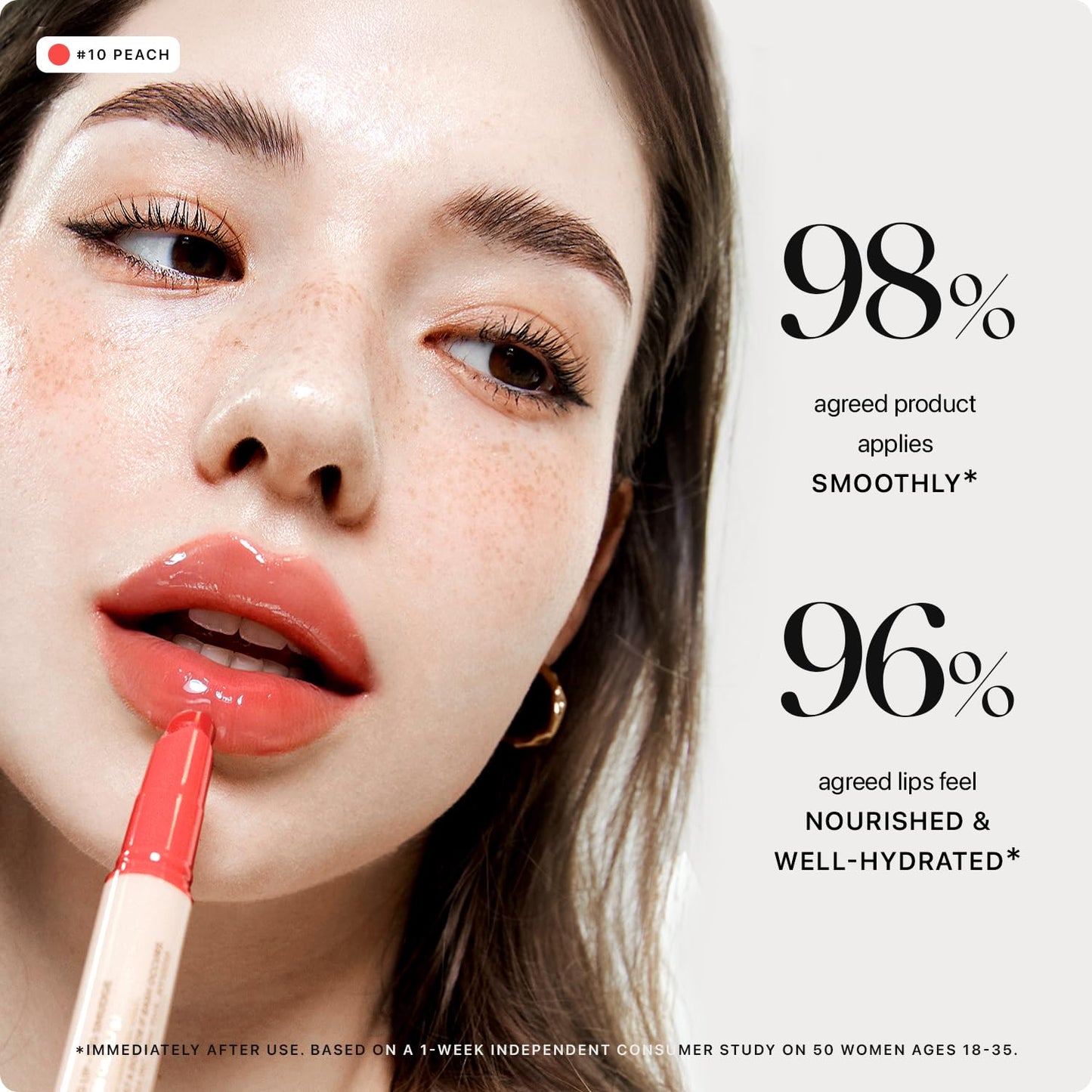 Nature Republic HONEY MELTING LIP (10 PEACH) SOFT LIP STICK, Hydrating Gloss, Moisturizing balms, Sheer tint, Shine & Glowy Finish, korean make up