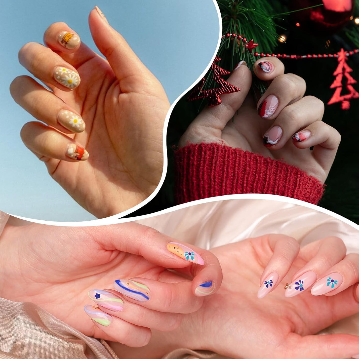 miikoul 12 Colors Nail Art Pens Set 0.7mm Art Graffiti Pen with 10PCS Nail Art Stickers 3D Nail Polish Paint Pens Quick Drying Waterproof Drawing Marker Pen for Nail Art Drawing and Salon DIY