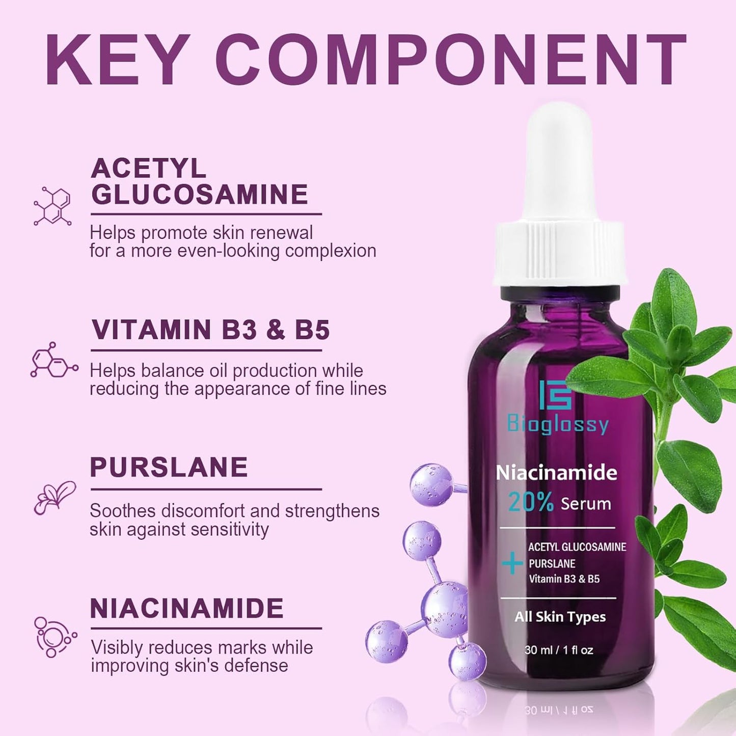 20% Niacinamide Serum for Face,Niacinamide Vitamin B3 B5 Concentrated Serum,Moisturizer,Pore Minimizer,Anti-aging Discoloration Correcting Treatment