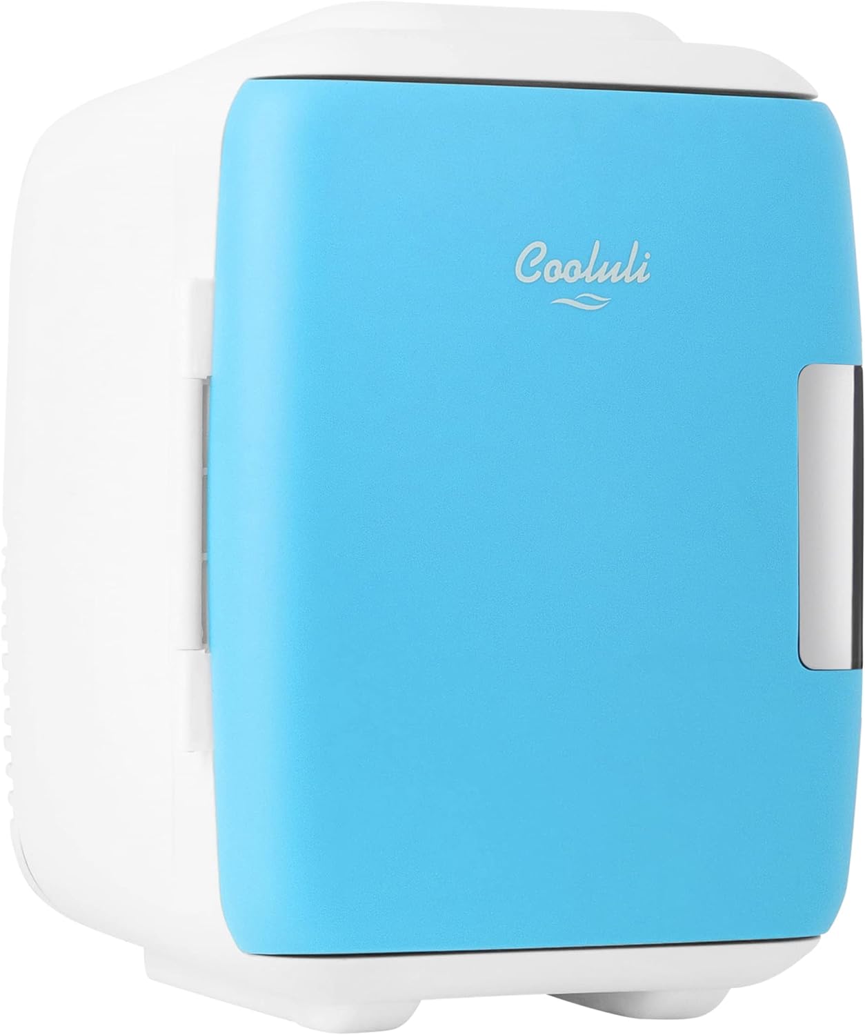 Cooluli Mini Fridge for Bedroom - Car, Office Desk & Dorm Room - Portable 4L/6 Can Electric Plug In Cooler & Warmer for Food, Drinks, Skincare Beauty & Makeup - 12v AC/DC & Exclusive USB Option, Blue