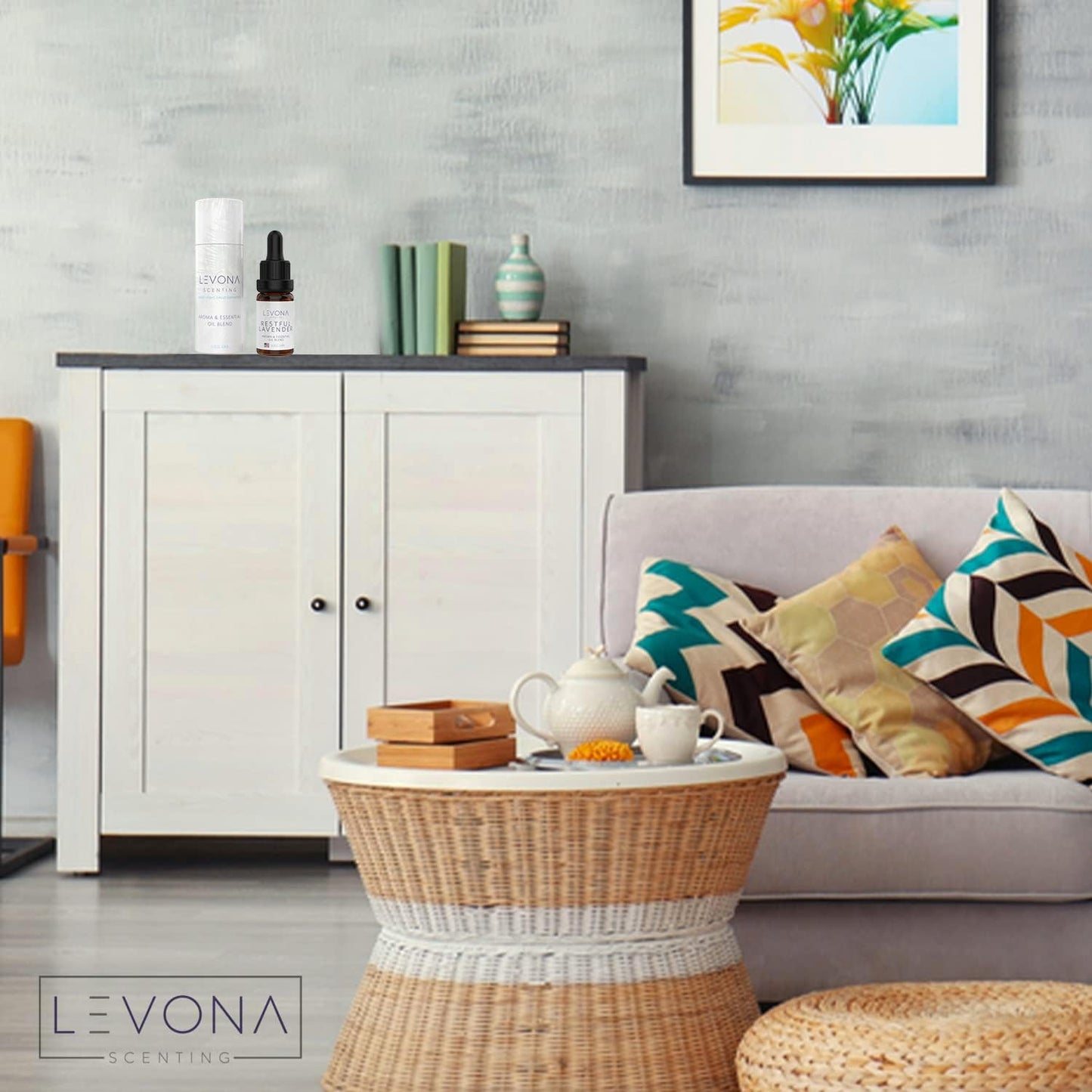 Levona Scents Pure Essential Oils for Diffusers for Home Luxury Scents - Restful Lavender Essential Oil is A Floral Blend of Eucalyptus, Bergamot, Lavender - Aroma Diffuser Oil