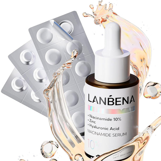 LANBENA Revolutionary Vitamin C Tablets Serum for Face, Illuminating Fcae Serum With Niacinamide, Brightening Anti-Aging Essence for Sensitive Skin, Non-Greasy, Reduces Dark Spots & Wrinkles (1.05 Oz)