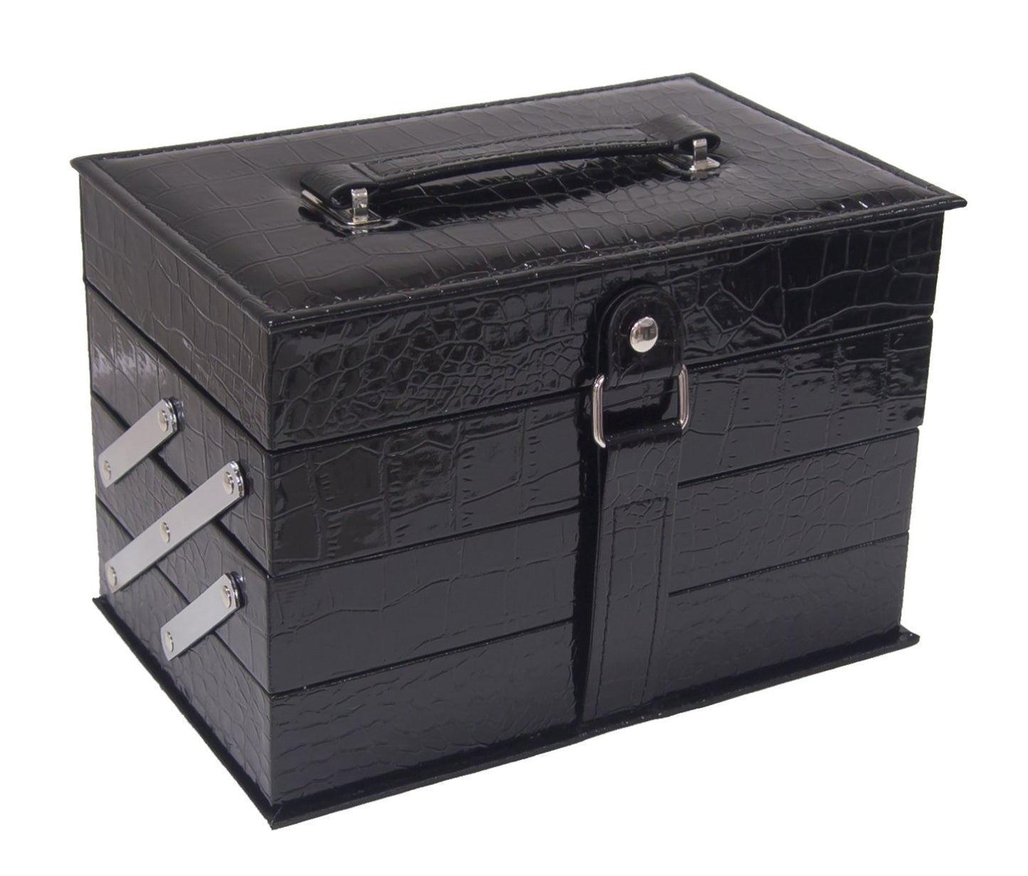 Cameo Matte All-in-one Makeup Kit, Crocodile Leather, Black