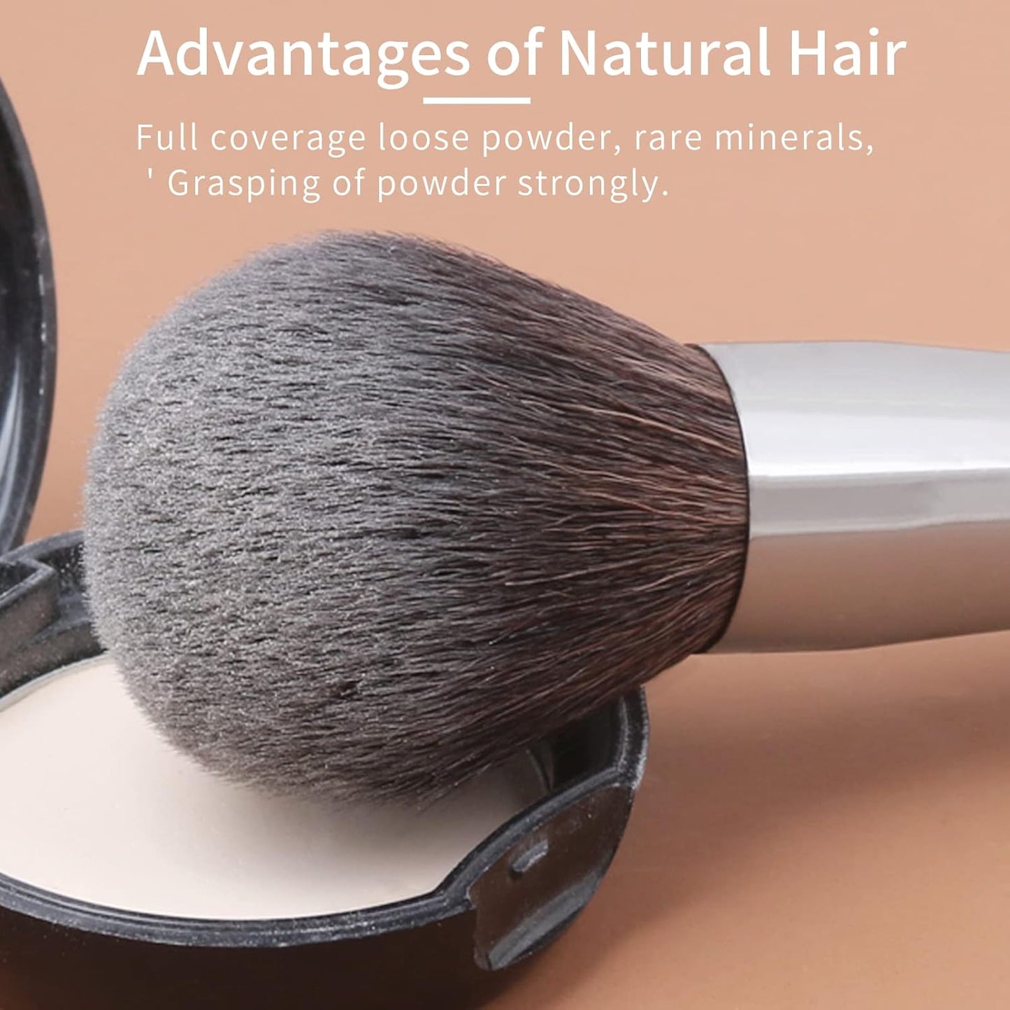 Deluxe Natural Goat Hair Makeup Brush Set with Case, Luxury ENZO KEN Cosmetic Brushes Makeup Set, Natural Makeup Brushes, Natural Bristle Makeup Brushes, Natural Hair Makeup Brushes Set Professional.