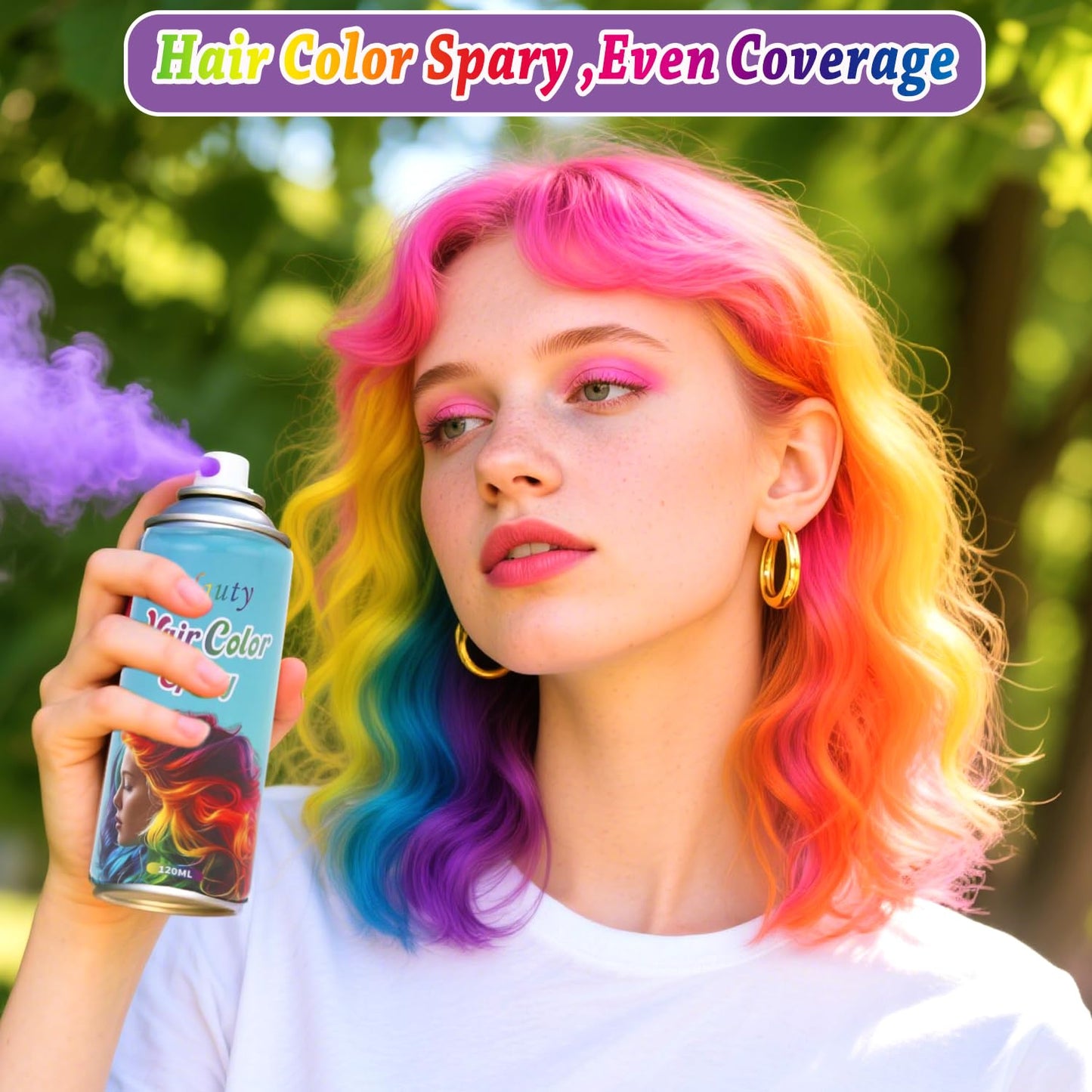 Blue Hair Spray, Temporary Hair Dye Spray For Kids Women, Washable One- Time Use Hair Color Wax Pomades, Non-Sticky Hair Coloring Spray for Cosplay Party, Halloween DIY Crazy Hair Day (Blue)