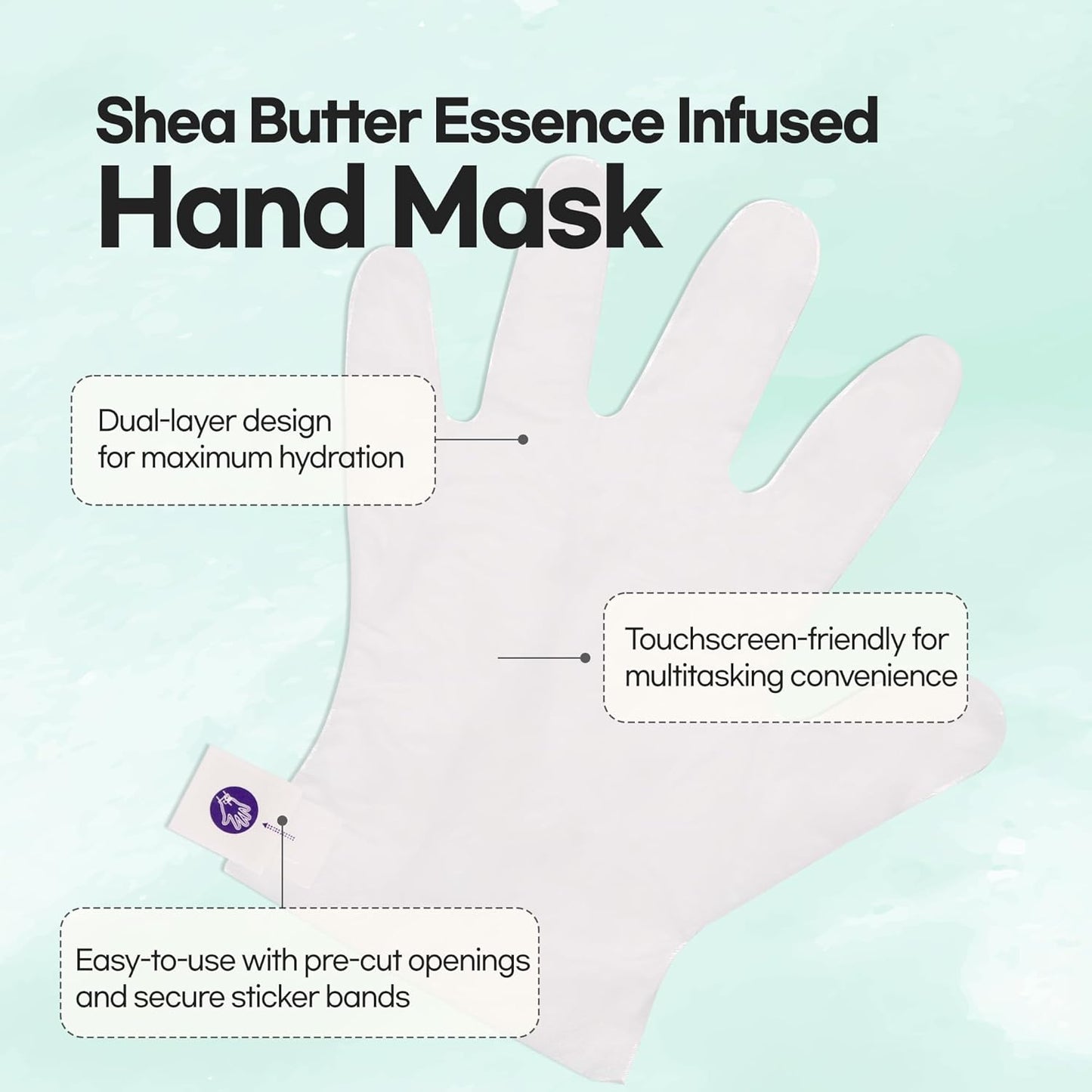 Epielle Nourishing Hand Masks 6 Pairs, Deep Moisturizing Gloves for Dry, Cracked Hands, Repair and Nourish with Hemp & Rosemary Extract, Korean Skin Care, Spa Set, Self Care Gifts for Women
