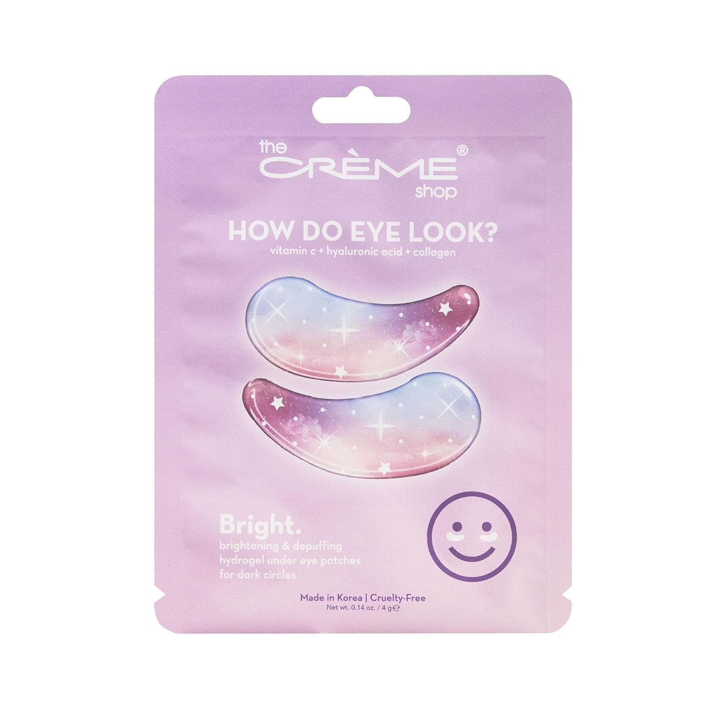 The Crème Shop How Do Eye Look? Vegan Illuminating Under Eye Patches for Brightening Depuffing with Vitamin C Hyaluronic Acid & Vegan Collagen 15 Min Quick Fix for Dark Circles Wrinkles (Set of 6Pack)