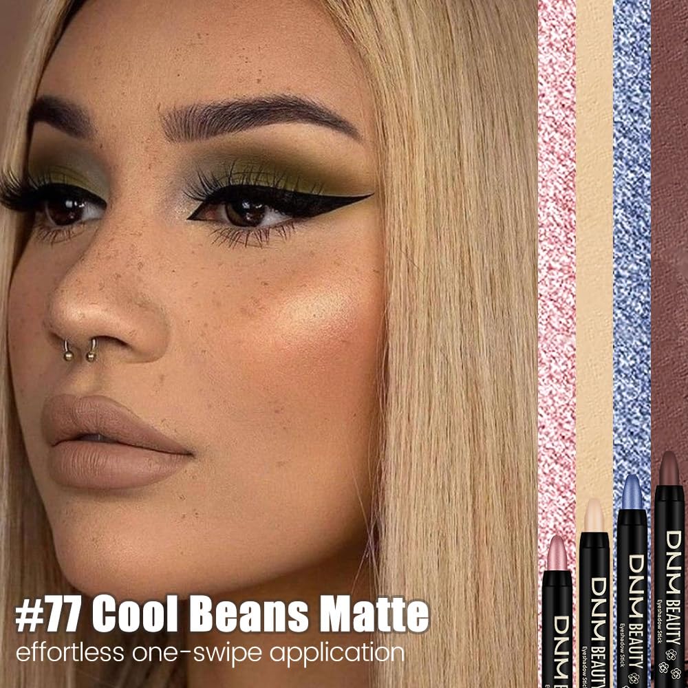 Black Cocoa Matte Cream Eye Shadow Stick Makeup for Women, Cocoa Matte Eyeliner Pencil Eyeshadow Brightener Stick for Eyes, Waterproof Eyeshadow Applicator Blendable sombras para ojos 77#