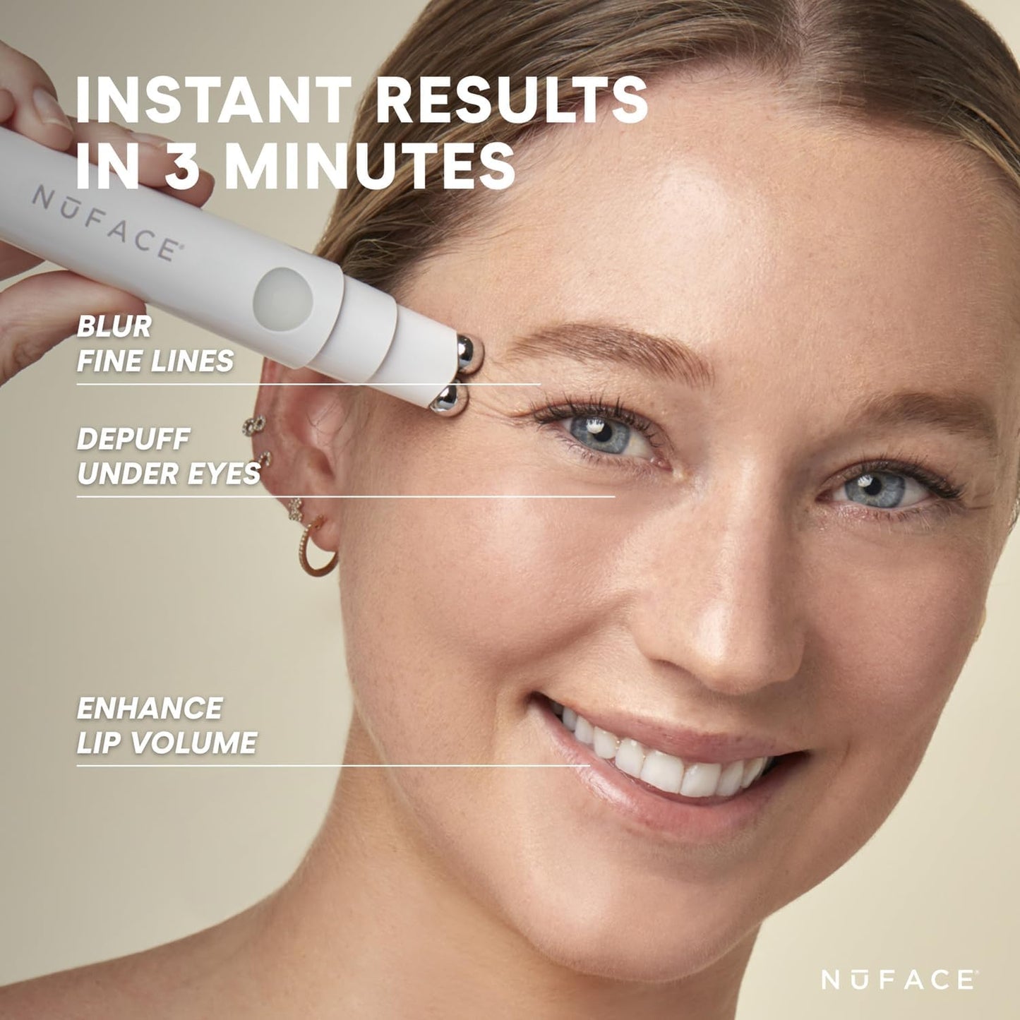 NuFACE FIX Line Smoothing Starter Kit - FDA Cleared Microcurrent Device + Serum Activator for On-The-Go Treatment of Forehead Lines, Crow's Feet, Under Eyes, Smile & Fuller-Looking Lips